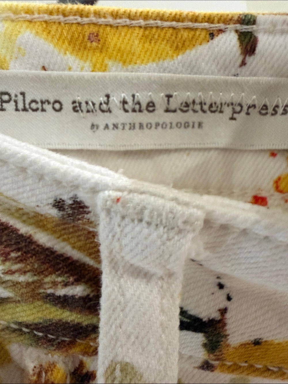 Pilcro White High-Rise Jeans with Yellow Lemon & Floral Print - Picture 6 of 8